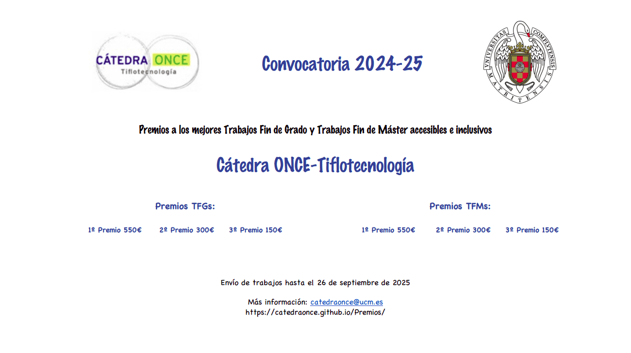 Premios Cátedra UCM ONCE-Tiflotecnología